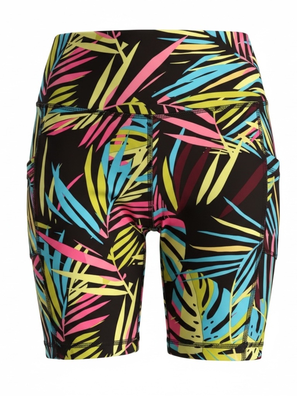 Athletic Works Neon Leaf Print Shorts